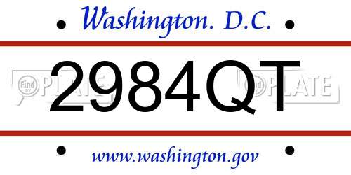 2984QT District Of Columbia License Plate