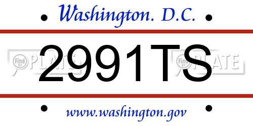 2991TS District Of Columbia License Plate