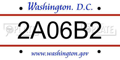 2A06B2 District Of Columbia License Plate