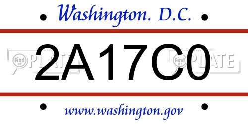 2A17C0 District Of Columbia License Plate