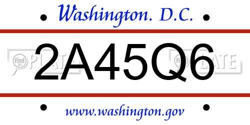 2A45Q6 District Of Columbia License Plate