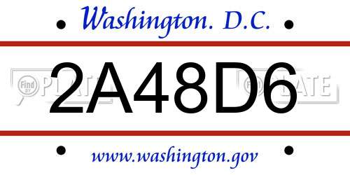 2A48D6 District Of Columbia License Plate