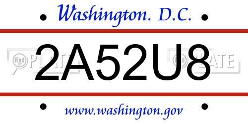 2A52U8 District Of Columbia License Plate