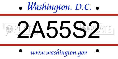 2A55S2 District Of Columbia License Plate