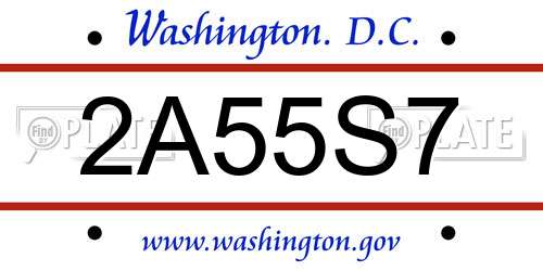 2A55S7 District Of Columbia License Plate