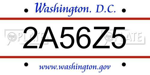 2A56Z5 District Of Columbia License Plate
