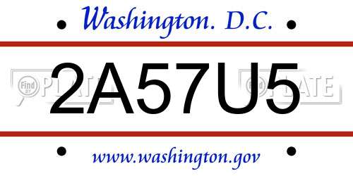 2A57U5 District Of Columbia License Plate