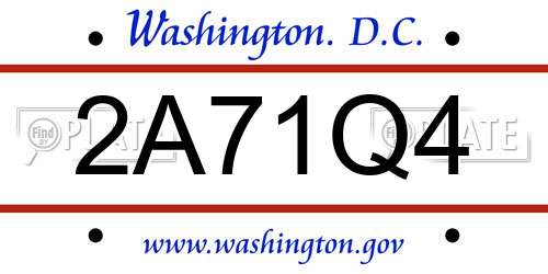 2A71Q4 District Of Columbia License Plate