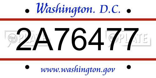 2A76477 District Of Columbia License Plate