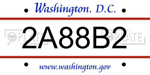 2A88B2 District Of Columbia License Plate