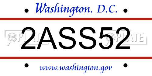 2ASS52 District Of Columbia License Plate