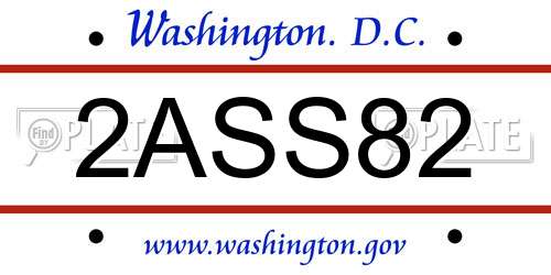 2ASS82 District Of Columbia License Plate