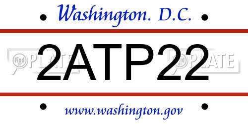2ATP22 District Of Columbia License Plate
