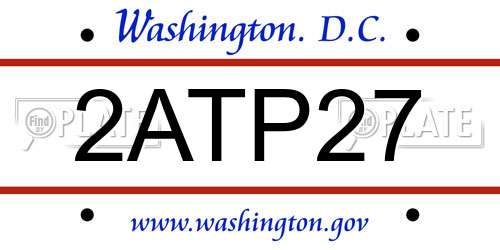 2ATP27 District Of Columbia License Plate