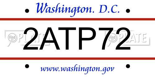 2ATP72 District Of Columbia License Plate