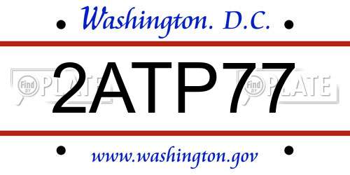 2ATP77 District Of Columbia License Plate