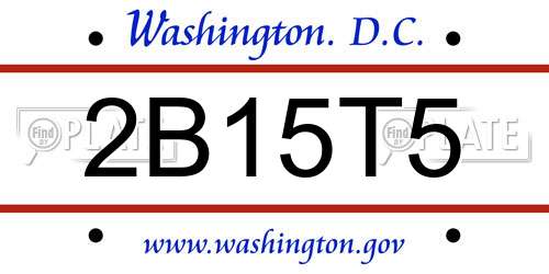2B15T5 District Of Columbia License Plate