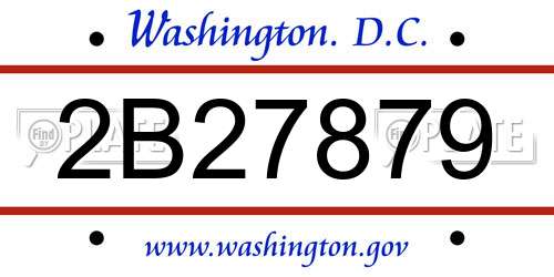 2B27879 District Of Columbia License Plate