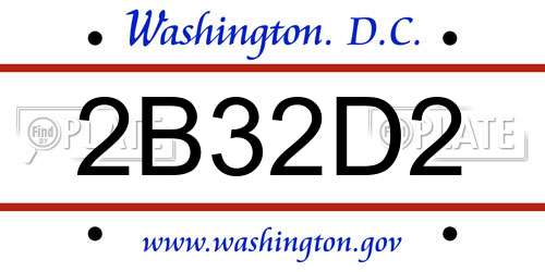 2B32D2 District Of Columbia License Plate