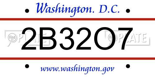 2B32O7 District Of Columbia License Plate