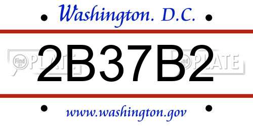 2B37B2 District Of Columbia License Plate