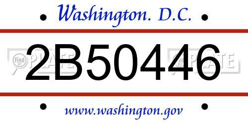 2B50446 District Of Columbia License Plate