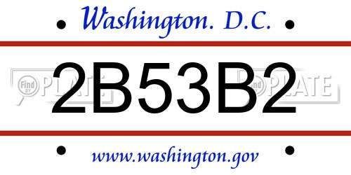 2B53B2 District Of Columbia License Plate