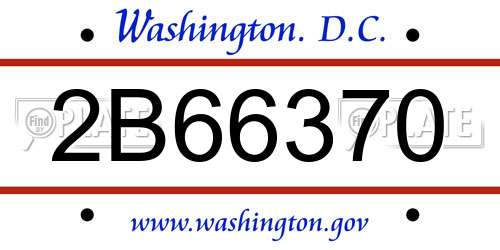 2B66370 District Of Columbia License Plate