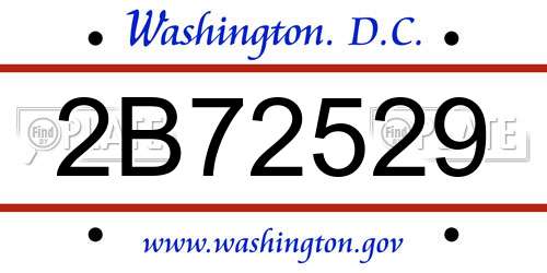 2B72529 District Of Columbia License Plate