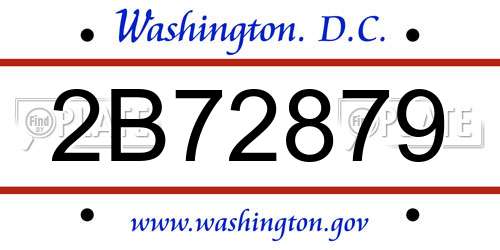 2B72879 District Of Columbia License Plate