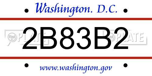 2B83B2 District Of Columbia License Plate