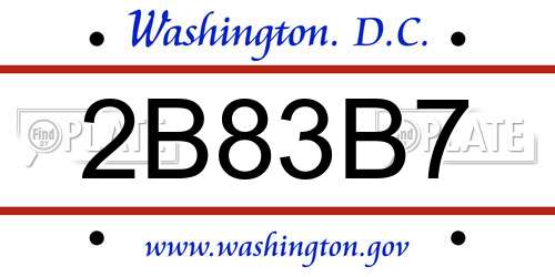 2B83B7 District Of Columbia License Plate