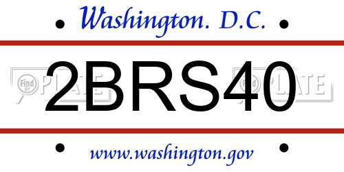 2BRS40 District Of Columbia License Plate