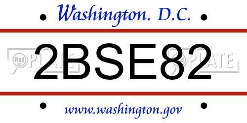 2BSE82 District Of Columbia License Plate