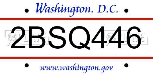2BSQ446 District Of Columbia License Plate
