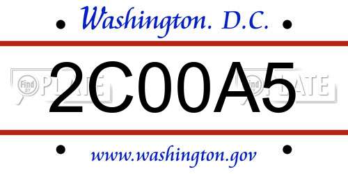 2C00A5 District Of Columbia License Plate
