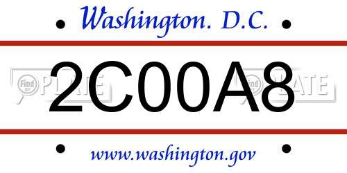2C00A8 District Of Columbia License Plate