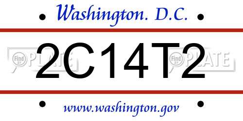 2C14T2 District Of Columbia License Plate