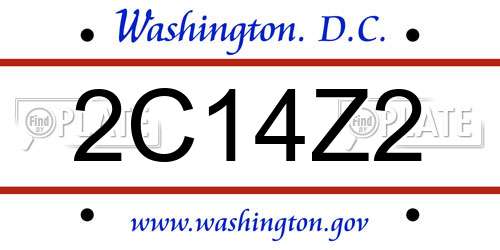 2C14Z2 District Of Columbia License Plate