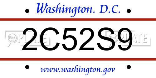 2C52S9 District Of Columbia License Plate