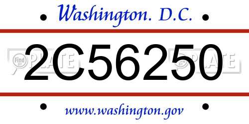 2C56250 District Of Columbia License Plate