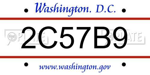 2C57B9 District Of Columbia License Plate
