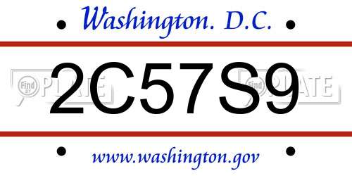 2C57S9 District Of Columbia License Plate