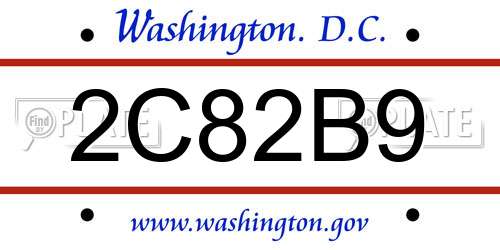 2C82B9 District Of Columbia License Plate