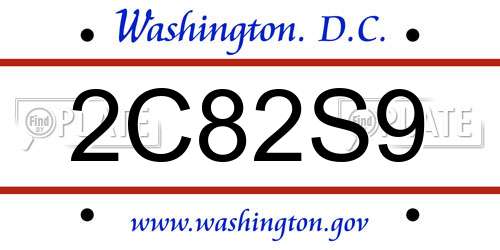 2C82S9 District Of Columbia License Plate