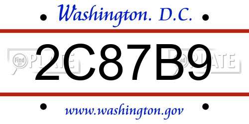 2C87B9 District Of Columbia License Plate
