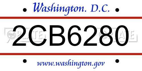 2CB6280 District Of Columbia License Plate
