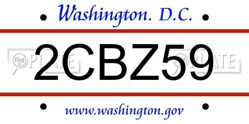2CBZ59 District Of Columbia License Plate