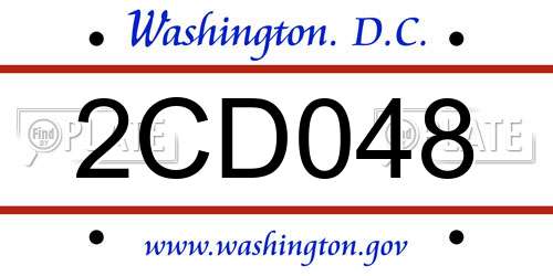 2CD048 District Of Columbia License Plate
