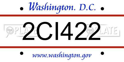2CI422 District Of Columbia License Plate